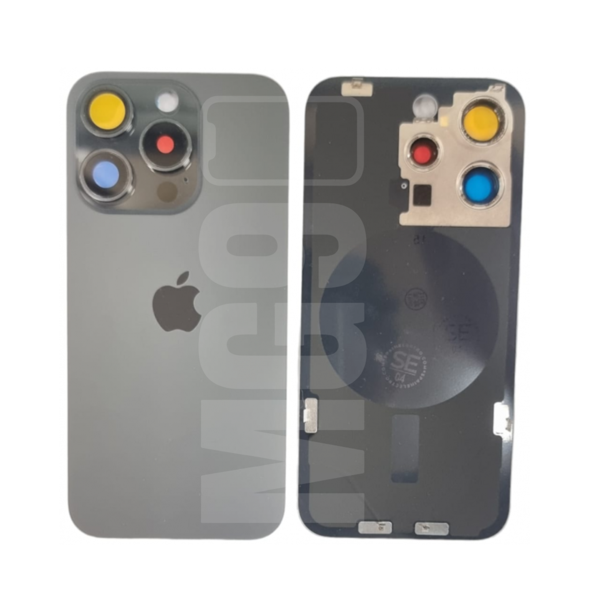 Tapa trasera iPhone 15 Pro / iPhone 15 Pro Max Con Grapas y Cristal de Cámara