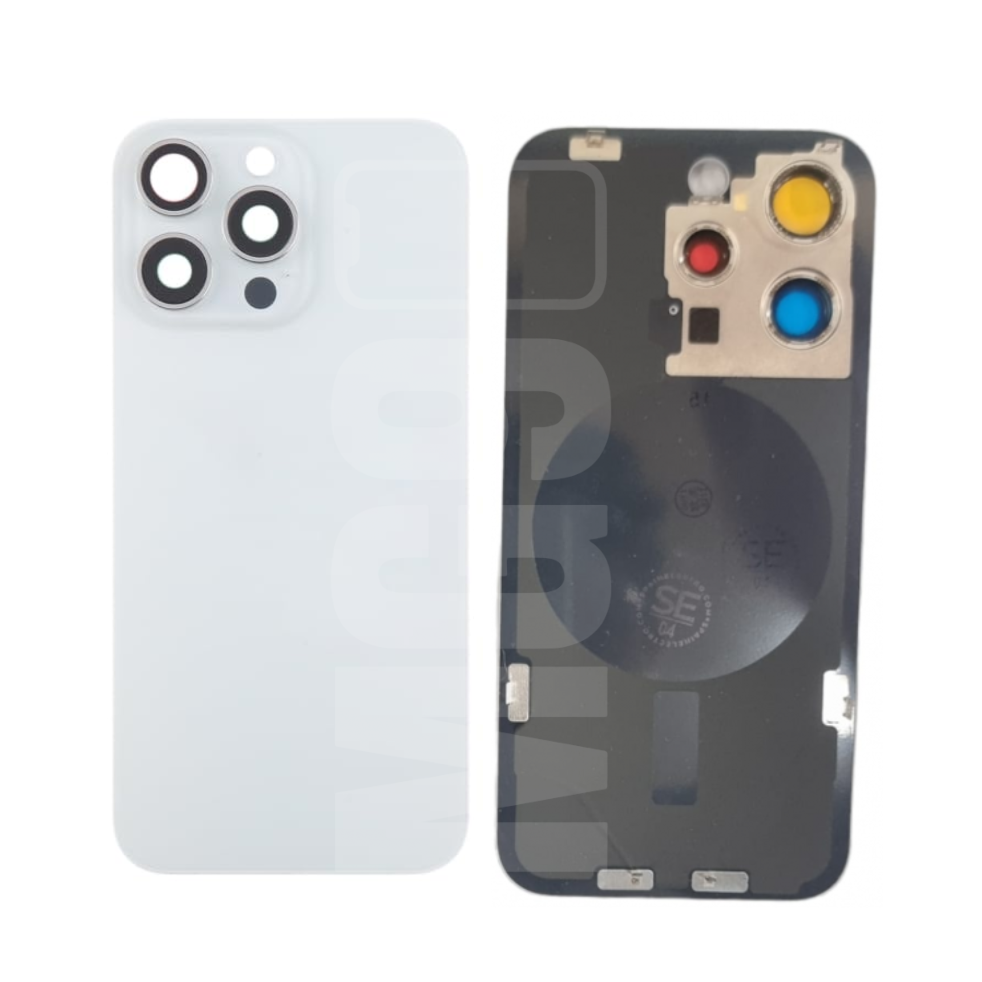 Tapa trasera iPhone 15 Pro / iPhone 15 Pro Max Con Grapas y Cristal de Cámara
