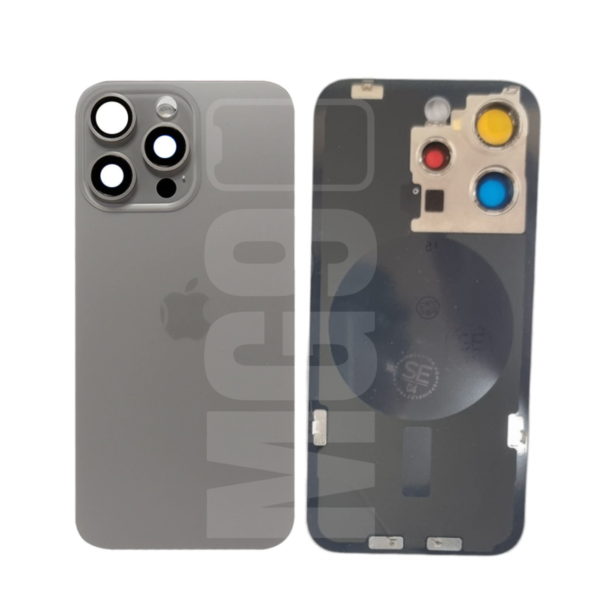 Tapa trasera iPhone 15 Pro / iPhone 15 Pro Max Con Grapas y Cristal de Cámara
